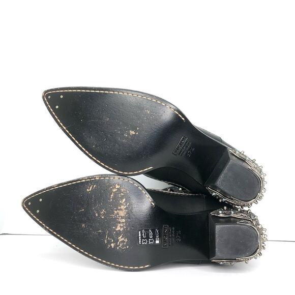 Giuseppe Zanotti Crystals Studded Pull On Western Cowgirl Heeled Boots 37.5 - Picture 7 of 9